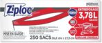 SC Johnson Professional Ziploc Storage Bags with New Grip 'n Seal Technology, For Food Organization and Storage, Double Zipper, Gallon, 250 Count - Image 6