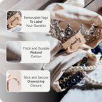 LEAFICO Organic Cotton Reusable Produce Bags - Small 5x7 (12 Pack) - Biodegradable Eco-Friendly Bulk Bin Sacks for Food - Cloth Bags with Drawstrings - Linen Pouch for Fruit, Vegetable Storage - Image 4