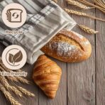 Premium Bread Bags for Homemade Loaves, XL Reusable Linen with Plastic Lining, Equipped with Convenient Drawstring for Ultimate Freshness, BPA-Free, Ideal for Sourdough & Artisan Breads, 1 PCS - Image 3