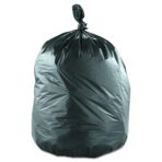 Inteplast Group S434816K 48" Length x 43" Width x 16 Mic Thickness, Black Color, HDPE Commercial Coreless Institutional Trash Can Liner (Case of 8 Roll, 25 Bags per Roll) - Image 4