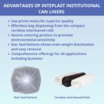 Inteplast Group S434816K 48" Length x 43" Width x 16 Mic Thickness, Black Color, HDPE Commercial Coreless Institutional Trash Can Liner (Case of 8 Roll, 25 Bags per Roll) - Image 9