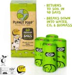 PLANET POOP Home Compostable Dog Poop Bags for Small Pets, 60 Mini Size Dog Waste Bags with Handles, Un-Scented Leakproof Doggy or Cat Bag, Plant Based Pet Supplies - Image 3