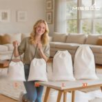 MISSLO Cotton Breathable Dust-proof Drawstring Storage Pouch Bag (Pack 3 M) - Image 5