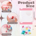 24 Pieces Pill Pouch Bags Zippered Pill Pouch Set Reusable Translucent Medicine Organizer Self Sealing Medicine Bag Travel Plastic Pill Bags with Slide Lock Pill Baggies for Pills (Light Pink) - Image 3