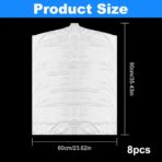 8-Pack Garment Bags - 60x90cm Dry Cleaning Bags for Hanging Clothes Storage - Dust Proof Clear Plastic Clothes Covers for Home Storage Clothing Stores & Dry Cleaners - Image 3