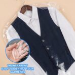 8-Pack Garment Bags - 60x90cm Dry Cleaning Bags for Hanging Clothes Storage - Dust Proof Clear Plastic Clothes Covers for Home Storage Clothing Stores & Dry Cleaners - Image 4