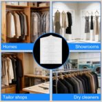 8-Pack Garment Bags - 60x90cm Dry Cleaning Bags for Hanging Clothes Storage - Dust Proof Clear Plastic Clothes Covers for Home Storage Clothing Stores & Dry Cleaners - Image 7