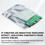 HARFINGTON 30pcs Antistatic Bags 3.5" x 3.1" Double-Layer Anti Static Resealable ESD Shielding Bag for GPU Hard Drive HDD SSD LED Lights Electronic Device, Semi-Transparent Dark Grey - Image 6