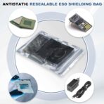 HARFINGTON 30pcs Antistatic Bags 3.5" x 3.1" Double-Layer Anti Static Resealable ESD Shielding Bag for GPU Hard Drive HDD SSD LED Lights Electronic Device, Semi-Transparent Dark Grey - Image 8