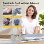 Vacuum Bags for Travel with Rechargeable Digital Display air Pump,15 PCS Combo Travel Size Vacuum Seal Bags for Luggage and Suitcase,Space Saver for Clothes,Home Storage - Image 3