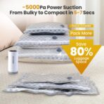 Vacuum Bags for Travel with Rechargeable Digital Display air Pump,15 PCS Combo Travel Size Vacuum Seal Bags for Luggage and Suitcase,Space Saver for Clothes,Home Storage - Image 5