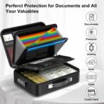 COLCASE Fireproof Document Box with Lock, Hard Fireproof Waterproof Box Creative Hard-Shell Design Fireproof Safe Box Document Organizer for Important Documents Certificates Laptop Passports Black - Image 6