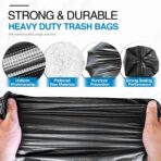 Charmount 55 Gallon Trash Bags,1.5 Mil-37"x 56" W/Ties Black Large Heavy Duty Garbage Bags for Outdoor, Yard Work, Lawn & Leaf Bags 30 Count - Image 4
