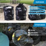 Charmount 55 Gallon Trash Bags,1.5 Mil-37"x 56" W/Ties Black Large Heavy Duty Garbage Bags for Outdoor, Yard Work, Lawn & Leaf Bags 30 Count - Image 6