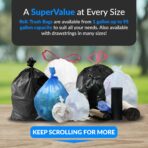 Reli. 95 Trash Bags Heavy Duty | 30 Trash Bags | Super Sizeable for Serious Garbage Cleanup (Black) - Image 7