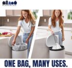 Plasticplace Custom Fit Trash Bags Compatible with Simplehuman Code J - 10-10.5 Gallon Drawstring Garbage Bags, Tear-Resistant, 200 Count White Trash Can Liners for Kitchens, Bathrooms & Offices - Image 6