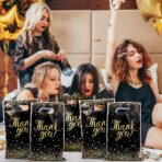 Pajean 100 Pcs Thank You Gift Bags Bulk Black and Gold Plastic Bags with Handles Black Goodie Treat Shopping Wrap for Birthday Party Favors Small Business Merchandise Graduation, 6.7" x 9.8" - Image 6