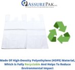 ASSUREPAK Jumbo White Unprinted HDPE T-Shirt Plastic Bags for Retail, Groceries, Merchandise, Convenience Store, Supermarket, Restaurant - 17"X8"X29" - Pack of 100 Bags - 18 microns - Image 5