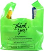 Plastech Reusable Carry Bags - 100% Home Compostable/Plant-Based, 10 Count - Image 3
