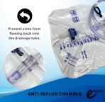 5 Pack Large 2000 ml Urinary Drainage Bag for Adults, Latex-Free Sterile Urine Bag with Anti-Reflux Chamber, Bolsa de Orina Desechable - Image 4