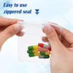 Zonon 24 Pieces Pill Pouch Bags Zippered Reusable Pill Baggies Clear Plastic Bags Self Sealing Travel Medicine Organizer Storage with Slide Lock for Cod Liver Oil, and Small Items - Image 4