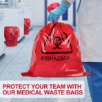Biohazard Bags & Biohazard Waste Bags 45x50cm (17"x19") - Fits 8-10 Gallon Containers Medical Grade Leakproof Bags (50 Count HDPE) - Image 8