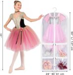 SLEEPING LAMB Clear Garment Bag for Dance Costume Kids 50 Inch Hanging Clothes Cover for Closet Storage With 4 Large Zipper Pockets for Ballet, Theatre, Competitions, 3 Packs, White - Image 3