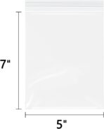 5" x 7"(200 Count) Clear Plastic Reclosable Zip Bags - 2 Mil Zipper Poly Bags for A2 A4 A6 Cards & Envelopes, Bakery, Cookies, Candies - Image 3