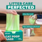 Panther Armor Compostable Cat Litter Bags for Poop - 100x Unscented Pet Waste, 13x9in Leak Proof Kitty Litter Disposal - Odor Proof, Easy Open Dispenser Box of Cat Poop - Image 3