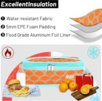 MIER Small Lunch Bag for Kids & Adults Compact Insulated Lunch Box Portable Thermal Mini Cooler for Work School Travel (Orange - Image 7