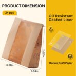 24 Pack Paper Bread Bags for Homemade Bread and Sourdough, 50% Thicker Large Kraft Loaf Bags with Clear Window for Bakery Packaging & Storage, Includes Sealing Stickers - Image 3