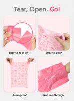 Dog Poop Bags Rolls, 320 Count (20 Refills) - 60% Recycled Plastic Baby Powder Scented - Leak Proof, Extra Thick Waste Bag with Easy-Peel Sticker (Pink) - Image 5