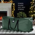 ZOBER 600D Oxford Fabric Large Christmas Tree Storage Bag - Fits 9 Ft Artificial Trees - Tear Proof Waterproof Christmas Tree Bag For Storage Box For Xmas - Strong, Durable Handles - Card Slot - Green - Image 3