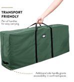 ZOBER 600D Oxford Fabric Large Christmas Tree Storage Bag - Fits 9 Ft Artificial Trees - Tear Proof Waterproof Christmas Tree Bag For Storage Box For Xmas - Strong, Durable Handles - Card Slot - Green - Image 5
