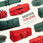 ZOBER 600D Oxford Fabric Large Christmas Tree Storage Bag - Fits 9 Ft Artificial Trees - Tear Proof Waterproof Christmas Tree Bag For Storage Box For Xmas - Strong, Durable Handles - Card Slot - Green - Image 8