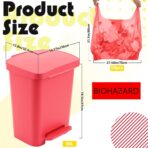 Geiserailie 1 Set 8 Gallon Biohazard Trash Can with Foot-Operated Self-Closing Lid, with Biohazard Labels and Bags for Lab Medical Hospitals Industrial Infectious Waste Disposal - Image 3