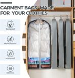 6 pcs 40" Garment Bags for Hanging Clothes, Clear Suit Bags for Closet Storage Clothing Storage, Garment Bags for Travel Covers with 4" Gussets for Coats, Jackets, Shirts and Sweater - Image 3