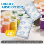 Moisture Absorbers – 100 Gram 16 Packs Silica Gel Packets Food Grade Silica Packets with Color Indicating, Premium Desiccant Packs for Food, Electronics, Closet, Jewelry and Safe Storage - Image 3