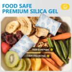 Moisture Absorbers – 100 Gram 16 Packs Silica Gel Packets Food Grade Silica Packets with Color Indicating, Premium Desiccant Packs for Food, Electronics, Closet, Jewelry and Safe Storage - Image 4