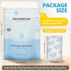 Moisture Absorbers – 100 Gram 16 Packs Silica Gel Packets Food Grade Silica Packets with Color Indicating, Premium Desiccant Packs for Food, Electronics, Closet, Jewelry and Safe Storage - Image 6