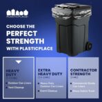 Plasticplace 64-65 Gallon Black Trash Bags, Heavy Duty Toter Can Liners, Tear & Leak-Proof, Industrial Strength, 25 Count, Large Garbage Bags for Kitchen & Commercial Use 1.2 Mil, 50" x 60" - Image 6