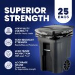 Plasticplace 64-65 Gallon Black Trash Bags, Heavy Duty Toter Can Liners, Tear & Leak-Proof, Industrial Strength, 25 Count, Large Garbage Bags for Kitchen & Commercial Use 1.2 Mil, 50" x 60" - Image 8