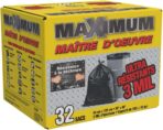 Maximum Heavy Duty Garbage Bags, 42-Gallon, 3 Mil, Black Garbage Bags Extra Large, Tear Resistant, Industrial Strength, 32 Counts - Image 3