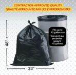 Maximum Heavy Duty Garbage Bags, 42-Gallon, 3 Mil, Black Garbage Bags Extra Large, Tear Resistant, Industrial Strength, 32 Counts - Image 5