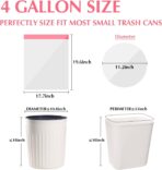 Small Trash-Bags-Bathroom 4 Gallon Drawstring Garbage-Bag - Kitchen Bedroom Car Size Unscented Clear White 90 Count Recycle Plastic Tall Liners for Office Outdoor Garden Waste Basket Can Heihaily - Image 7