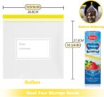 Teivio Gallon Freezer Bags 160 Count (4 Pack of 40), Double Zipper Seal, BPA-Free Thick Plastic Food Storage Bags for Home, Kitchen, Travel, Camping, Meats, Vegetables, Snacks, Sandwich bags - Image 3