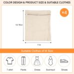 4-Piece Medium Durable Organic Cotton Mesh Laundry Bags with Sturdy Zippers and Breathable Mesh are Delicate Laundry Bags for Underwear, Clothes, Pants and Socks - Image 5