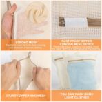 4-Piece Medium Durable Organic Cotton Mesh Laundry Bags with Sturdy Zippers and Breathable Mesh are Delicate Laundry Bags for Underwear, Clothes, Pants and Socks - Image 6