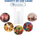 ASSUREPAK Easy Open - White Unprinted HDPE T-Shirt Bags 13"x10"x23" with handles – 500 Bags – 14 Microns - 1/5 BBL – Perfect for Supermarkets, Grocery Shopping and Store Purchases - Image 7