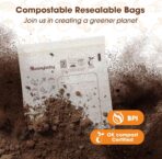 Moonybaby Compostable Snack Size Food Storage Bags (60 Count), Organic Food Storage Container with Food-Safe Zip Seal, Freezer and Leak Proof - Image 5